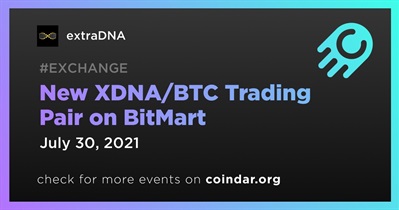 BitMart पर नई XDNA/BTC ट्रेडिंग जोड़ी