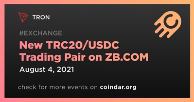 New TRC20/USDC Trading Pair on ZB.COM