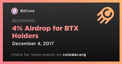 Airdrop de 4% para detentores de BTX