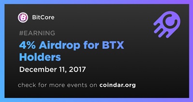 4% Airdrop for BTX Holders