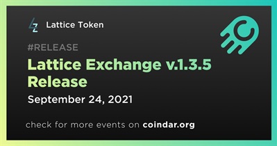 Lançamento do Lattice Exchange v.1.3.5