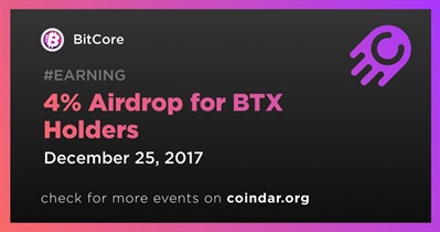 Airdrop de 4% para detentores de BTX