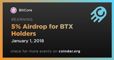 5% Airdrop for BTX Holders