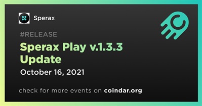 Sperax Play v.1.3.3 Update