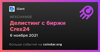 Делистинг с биржи Crex24