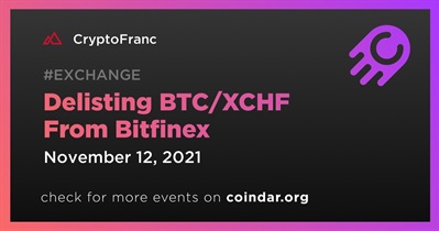 Bitfinex से BTC/XCHF को असूचीबद्ध करना