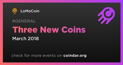 Três novas moedas