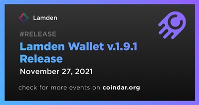 Versión Lamden Wallet v.1.9.1