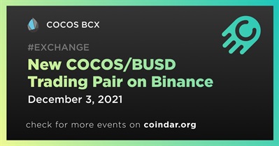 New COCOS/BUSD Trading Pair on Binance