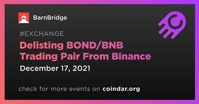 Delisting BOND/BNB Trading Pair From Binance