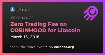 Zero Trading Fee sa COBINHOOD para sa Litecoin