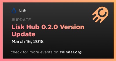 Actualización de la versión de Lisk Hub 0.2.0