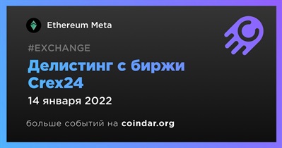 Делистинг с биржи Crex24