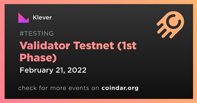 Validator Testnet (1st Phase)