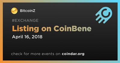 CoinBene पर लिस्टिंग