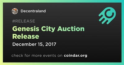 Genesis City Auction Release