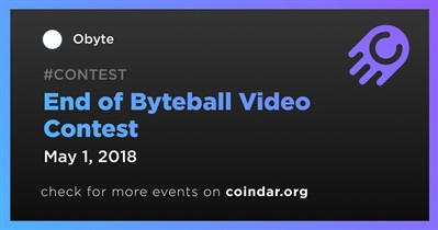 Byteball 비디오 콘테스트 종료