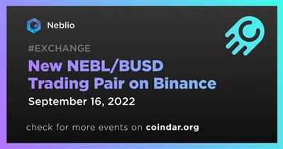 New NEBL/BUSD Trading Pair on Binance
