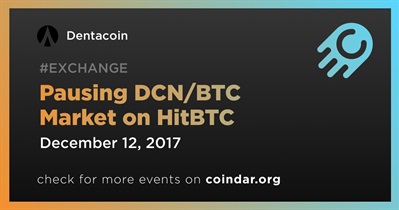 暂停 HitBTC 上的 DCN/BTC 市场