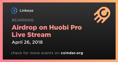 Airdrop on Huobi Pro Live Stream