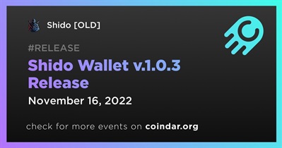 Shido Wallet v.1.0.3 Sürümü