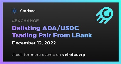 ADA/USDC Ticaret Çiftini LBank&#39;tan Kaldırma