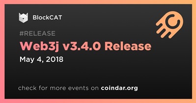 Web3j v3.4.0 Release