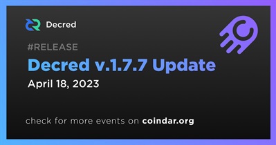 Decred v.1.7.7 Actualizar