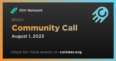 SSV Network to Host Community Call on August 1st
