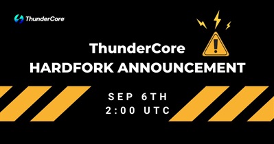 ThunderCore to Hard Fork on September 6th
