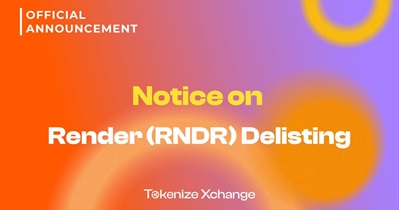 Render Token to Be Delisted From Tokenize Xchange on July 21st