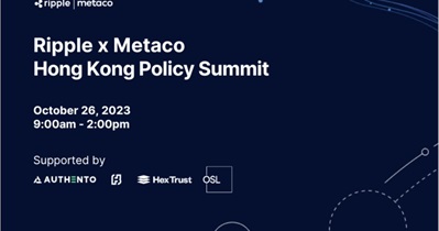 XRP to Participate in Ripple x Metaco Policy Summit in Hong Kong on October 26th