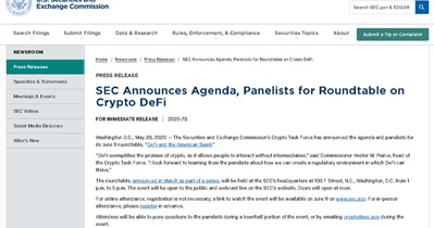 Mesa redonda da SEC sobre o futuro do DeFi
