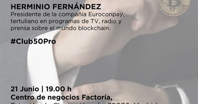 스페인 마드리드의 Blockchain Bitcoin y Dinero Fiat Actual