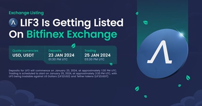 Lif3 to Be Listed on Bitfinex on January 25th