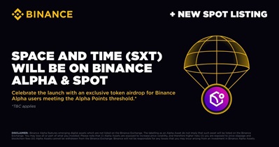 Space and Time to Be Listed on Binance