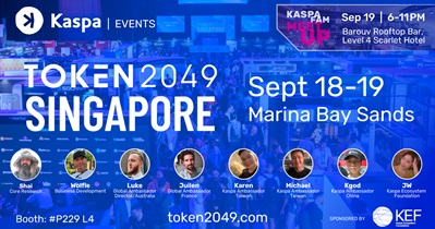 Kaspa примет участие в «TOKEN2049» в Сингапуре 18 сентября