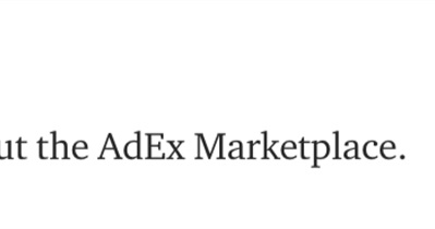 AdEx 마켓플레이스 출시