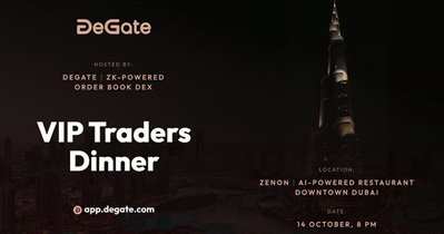 DeGate примет участие в «VIP Traders Dinner» в Дубае 14 октября
