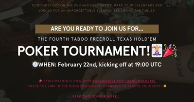 Taboo to Host Poker Tournament