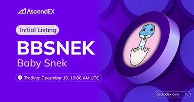 BabySNEK to Be Listed on AscendEX on December 10th