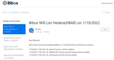 Lên danh sách tại Bibox