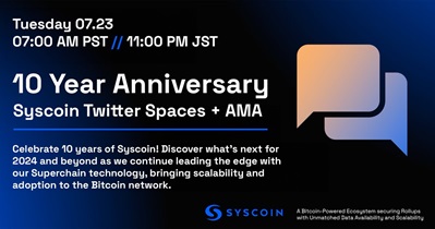 Syscoin to Hold AMA on X on July 23rd