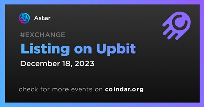Astar to Be Listed on Upbit on December 18th