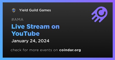Yield Guild Games to Hold Live Stream on YouTube on January 24th