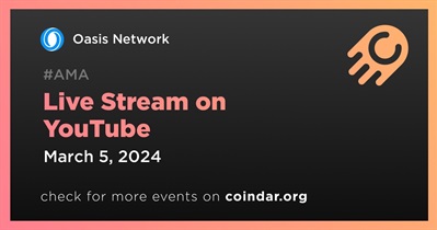 Oasis Network to Hold Live Stream on YouTube on March 5th