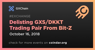 Delisting GXS/DKKT Trading Pair From Bit-Z