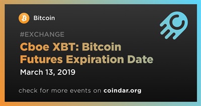 Cboe XBT: Bitcoin Futures Expiration Date