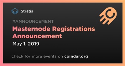 Masternode Registrations Announcement